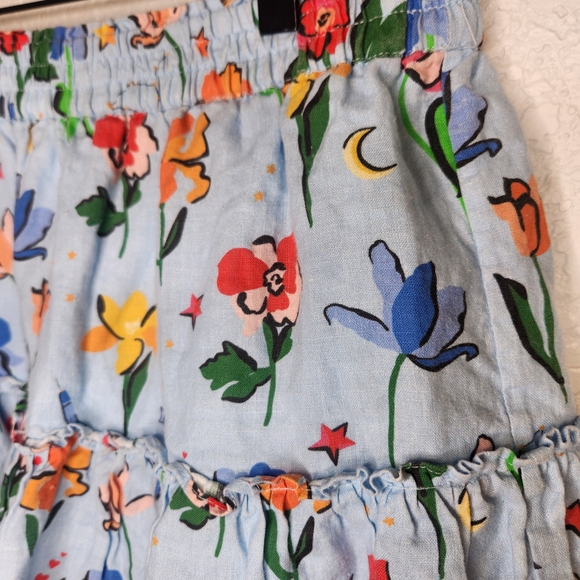 HILL HOUSE Home Of The Paz Skirt Light Blue Space Floral Size Floral Print 2xl - Picture 9 of 16